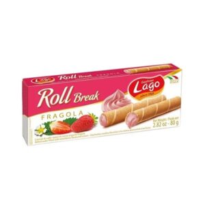 ลาโก้ เวเฟอร์ม้วน สอดไส้ครีมสตรอว์เบอร์รี 80 กรัม