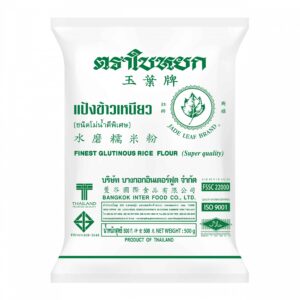 แป้งข้าวเหนียว ชนิดโม่น้ำดีพิเศษ ตราใบหยก 500 กรัม